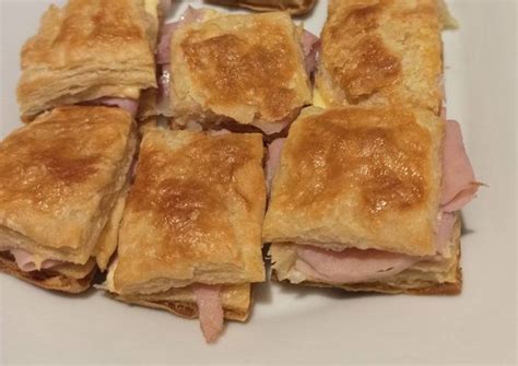 Fosforitos hojaldre relleno de jamón y queso Receta de Julieta Luján