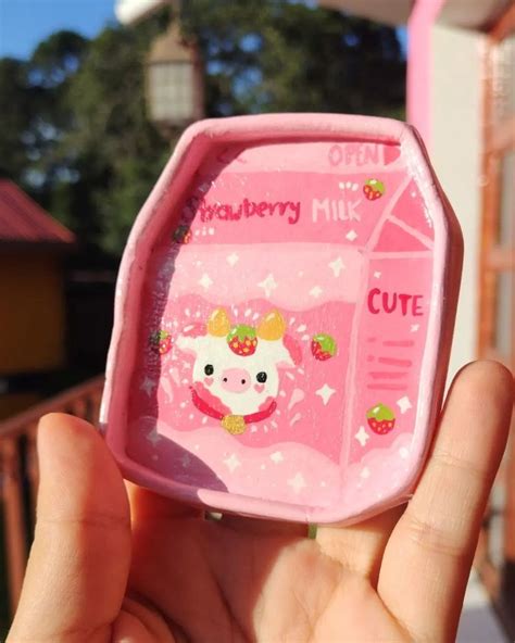 Strawberry Milk Clay Diy Projects Clay Box Clay Projects