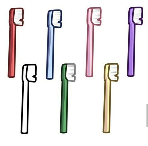 Six Different Colored Toothbrushes Lined Up In A Row