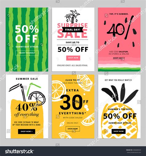 Hand Drawn Design Promotional Banner Templates Stock Vector Royalty