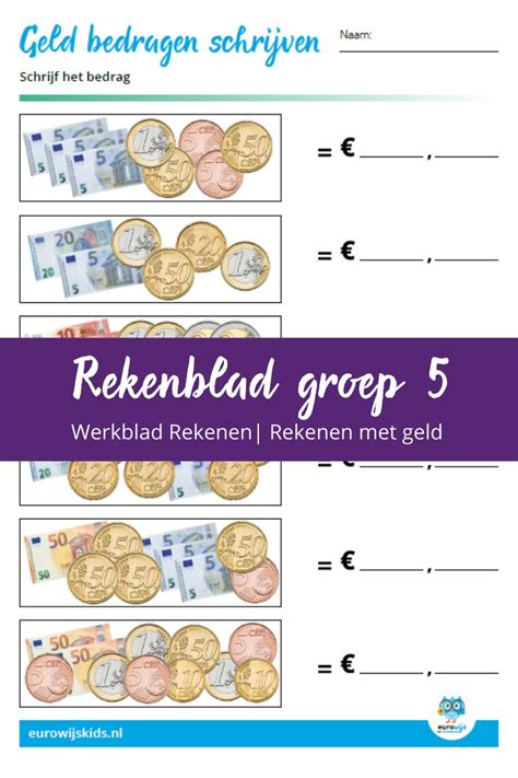 Werkbladen Geld Rekenen Groep Basisonderwijs Omgaan Met Geld