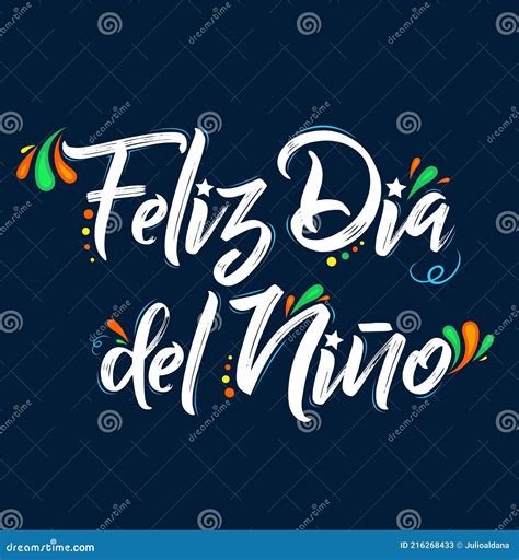 Feliz Día Del Niño Feliz Día Español Texto Vector Diseño Ilustración