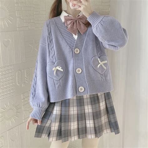 Sweater Cardigan Kawaii Cute Cute Pink Hearts Cardigan Kawaii