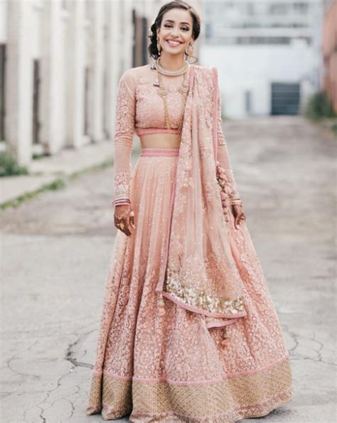 10 Pastel Pink Wedding Lehengas That The Coolest Indian Brides Flaunted