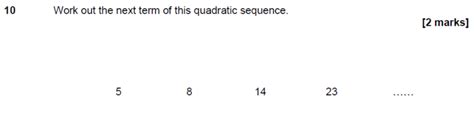 GCSE 9 1 Maths Quadratic Sequences Past Paper Questions Pi Academy