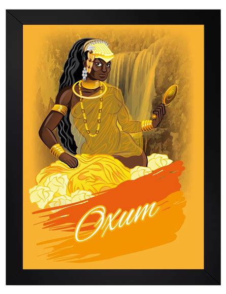 Quadro De Oxum Umbanda Candomble Moldura Dourada 46cm X 35cm