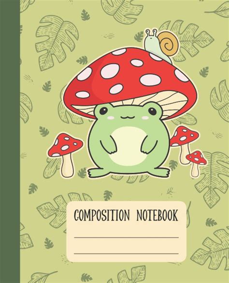 Kawaii Frog Cottagecore Aesthetic Composition Notebook Cute Kawaii