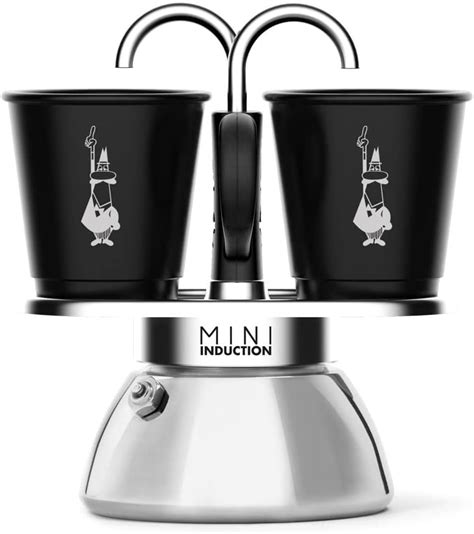 Bialetti 2 Cups MINI INDUCTION Black Stovetop Espresso Maker Set