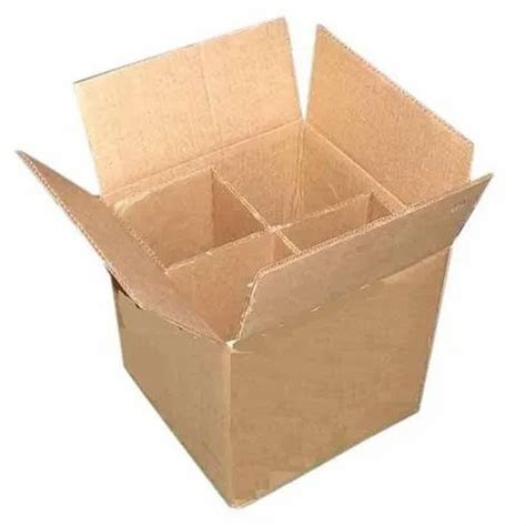 Brown Rectangular 4 Partition Corrugated Box Size Lxwxh Inches 7 X