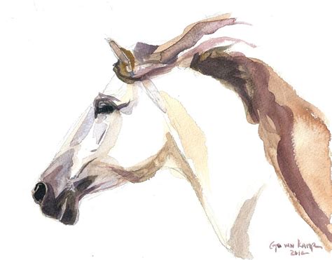 Horse Art Painting Portrait | Watercolor Art Gallery | Go van Kampen