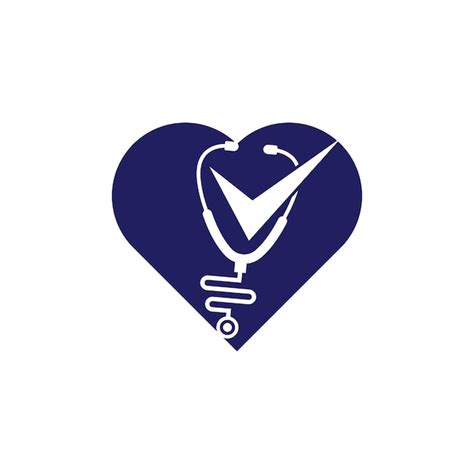 Premium Vector Check Stethoscope Heart Shape Logo Design Template