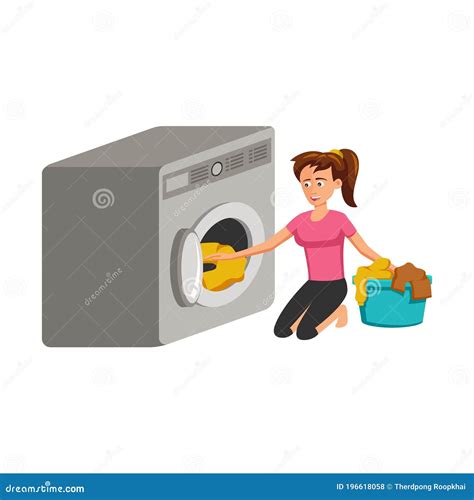 Wash Clothes In Hand Wash Basins. Cartoon Vector | CartoonDealer.com ...