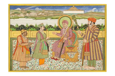 Lot 324 - THE MUGHAL EMPEROR AKBAR GREETING HIS