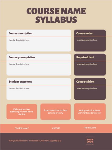 Editable Course Syllabi Templates Artofit