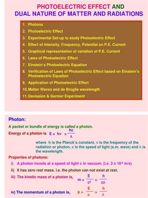 7 Dual Nature of Matter & Radiation | Photoelectric Effect | Photon