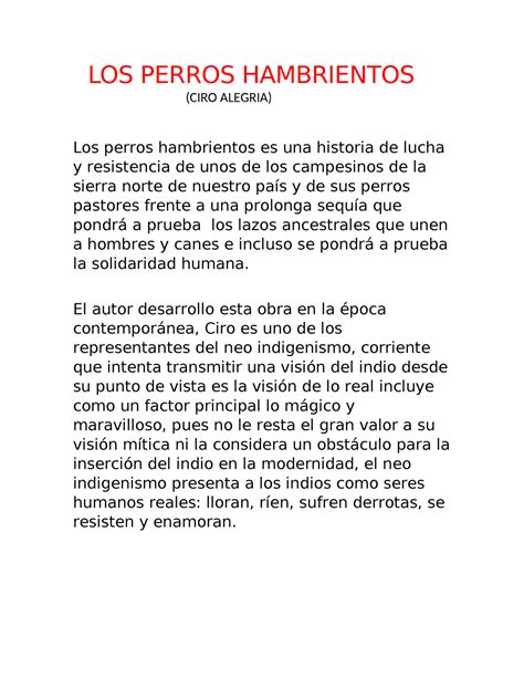 LOS Perros Hambrientos LOS PERROS HAMBRIENTOS CIRO ALEGRIA Los