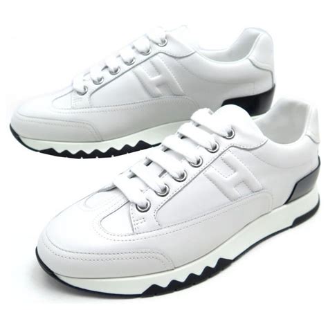 Hermès NEW HERMES TRAIL SHOES 36 5 WHITE LEATHER SNEAKERS SNEAKERS