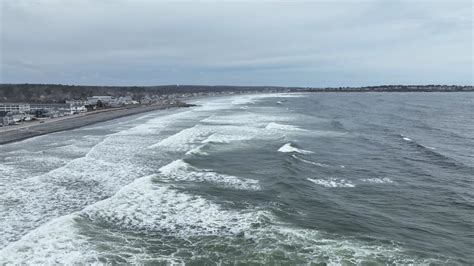 Overcast Ocean Aerial Free Aerial Drone Stock Video Footage Clip