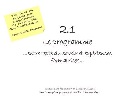 Ppt 21 Le Programme Powerpoint Presentation Free Download Id3921999