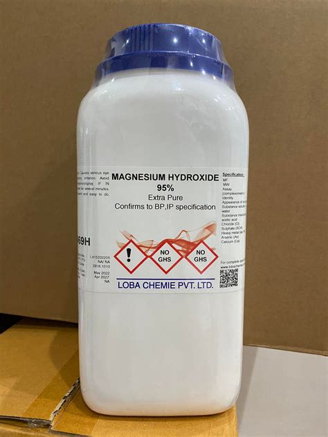 Magnesium hydroxide 95 Extra pure 500 กรม ขวด ยหอ Loba india