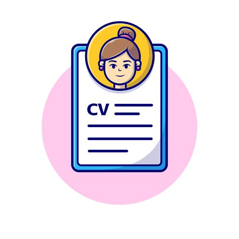 Curriculum Vitae Cartoon Vector Icon Illustration People Business Icon