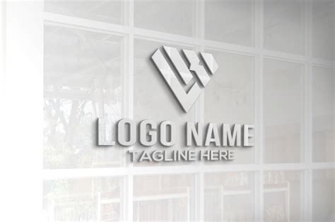 3d logo mockup glass window | Premium PSD File