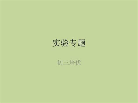 沪教版上海初三物理专题复习之实验专题 Word文档在线阅读与下载 免费文档