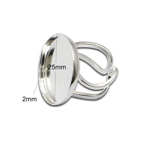 925 Sterling Silver Ring Base Fit 25mm Setting Rings Blanks Etsy