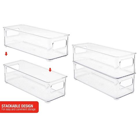 Sorbus Plastic Storage Bins Stackable Clear Pantry Organizer Box Bin