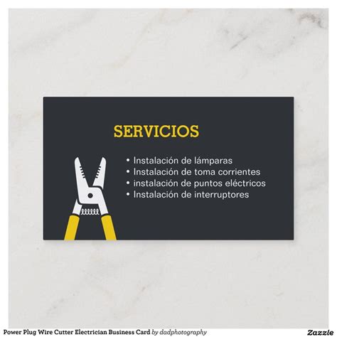 Tarjeta De Presentaci N De Electricidad Para Corta Zazzle