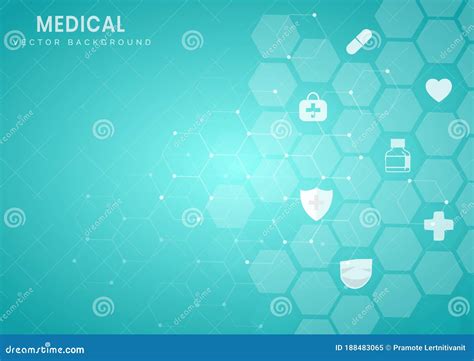 Abstract Light Blue Hexagon Pattern Backgroundmedical And Science