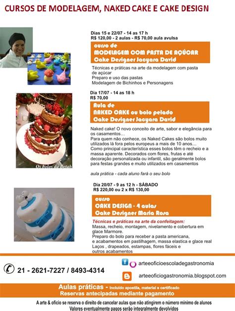 Arte e Ofício CURSOS DE MODELAGEM EM AÇÚCAR NAKED CAKE E CAKE DESIGN