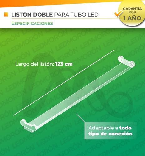 Liston Doble Mas 2 Tubo Led 18w Equiv 36w Luz Fria LED Morón