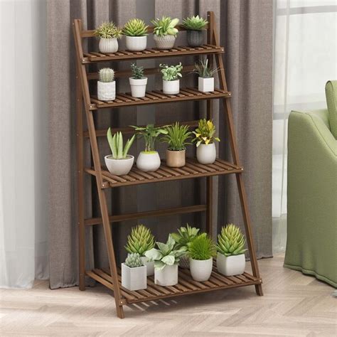 Arlmont Co H Bamboo Plant Stand Flower Rack Utility Display