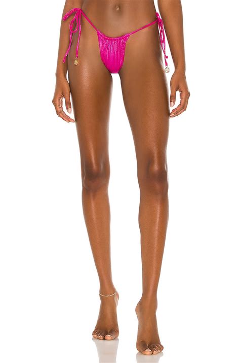 Luli Fama Seamless String Brazilian Tie Side Bikini Bottom In Ruby