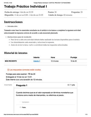 Examen Parcial 2 Unidad 3 Y Unidad 4 Costos Precios Y Cotizaciones