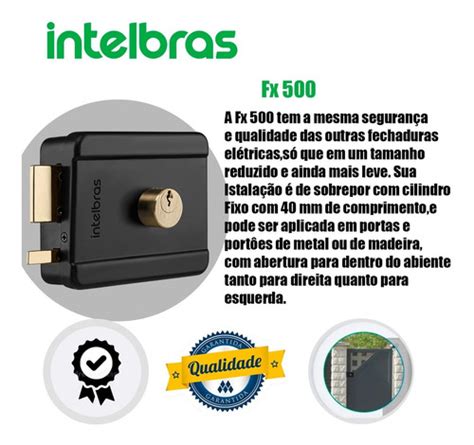 Fx 500 Fechadura Intelbras Analogica Eletrica Portao Preta