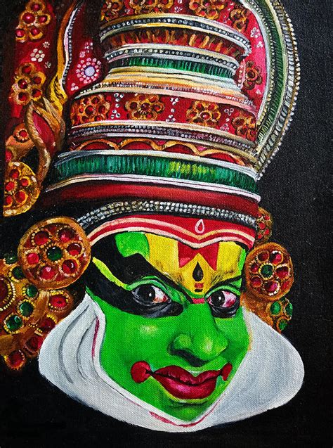 Kathakali The Dance Of Story Painting By Roshna Pg Pixels