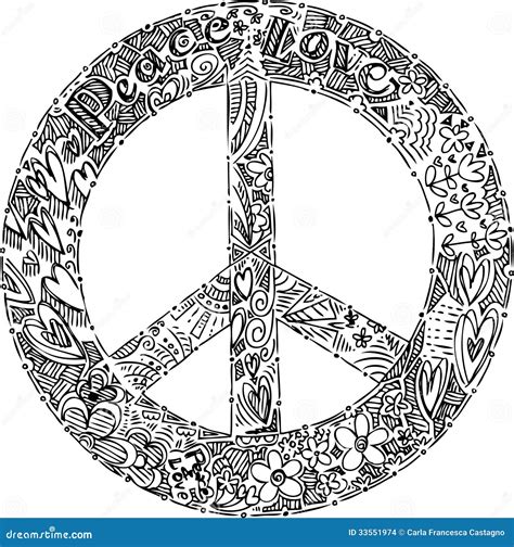 Coloring Peace Symbol Vector Stock Images Image