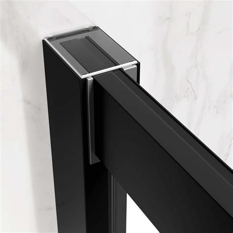 Hamburg Matt Black Sliding Shower Enclosure 1400x800mm