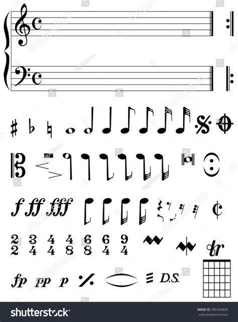 Selection Musical Notes Symbols Stock Vector (Royalty Free) 785205829 ...