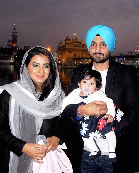 Spotted Harbhajan Singh With Wife Geeta Basra And Daughter Hinaya At