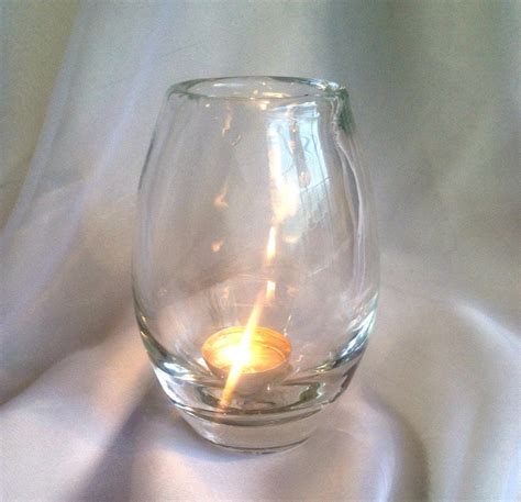 Blown Glass Votive Holder Hand Blown Glass Tea Light Holder