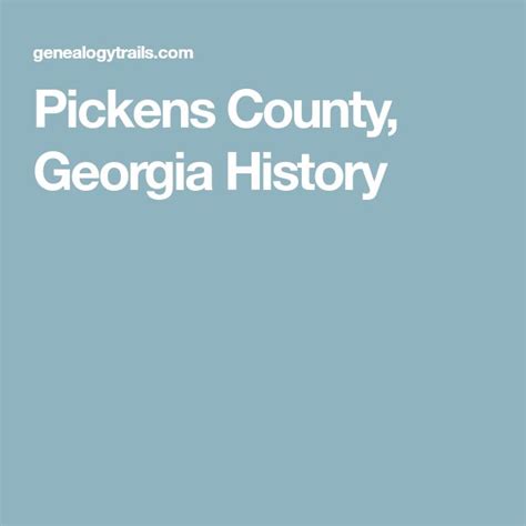 Pickens County, Georgia History | Pickens county, Georgia history, Pickens