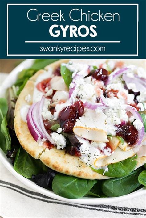 Greek Chicken Gyros With Tzatziki Sauce And Cherries Swanky Recipes