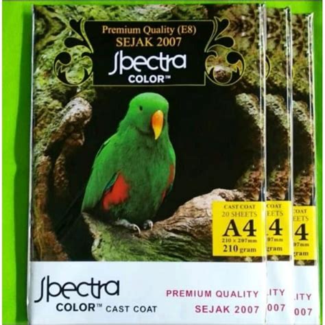 Jual SPECTRA GLOSSY FOTO PAPPER 210 230 260GSM A4 20 LEMBAR PAPPER