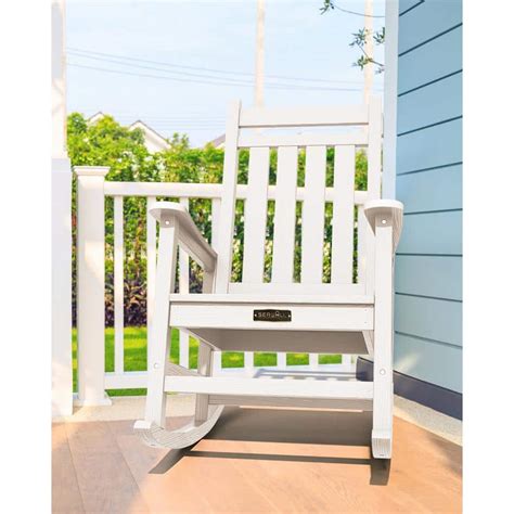 Jearey Hdpe White Adirondack Rocking Chair 1 Pack Perac Hd Wt The