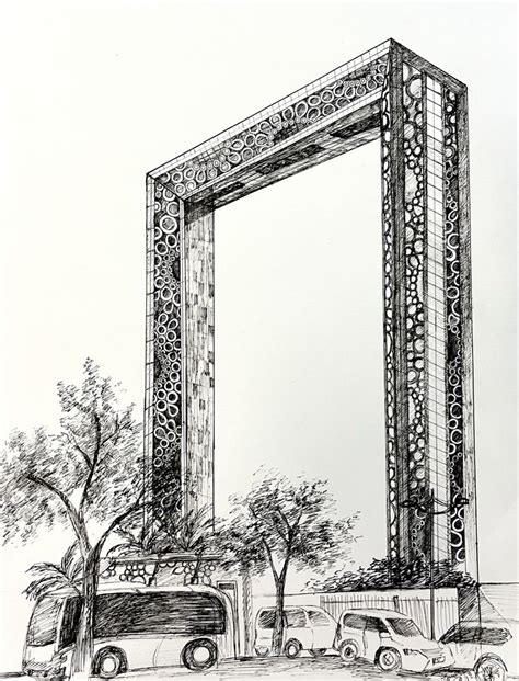 Dubai Frame In 2024 Dubai Art Architecture Drawing Art Architecture