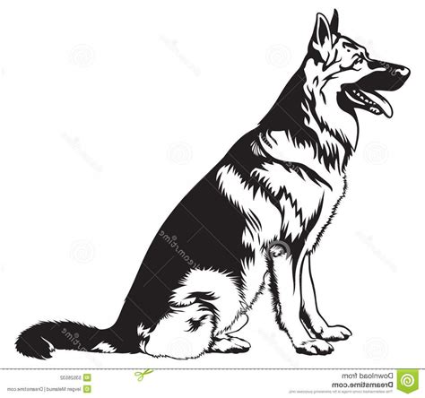 German Shepherd Silhouette Vector at Vectorified.com | Collection of ...