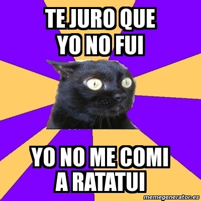 Meme Anxiety Cat Te Juro Que Yo No Fui Yo No Me Comi A Ratatui